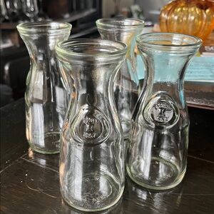 Set of Clear Glass bottles never been used